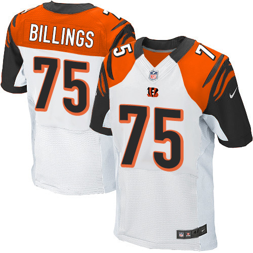 Men's Elite Andrew Billings Nike Jersey White Road - #75 NFL Cincinnati Bengals